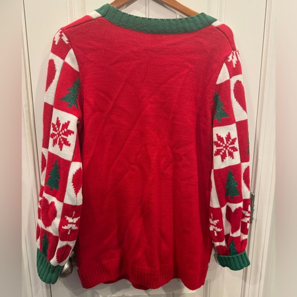 Holiday Time Ugly Christmas Sweater, Cardigan, Holiday, Size M (Oversized!!!) - Picture 2 of 4